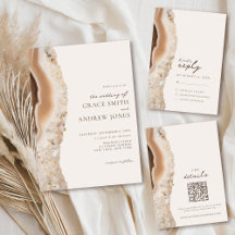 Stone Agate Marble Beige Wedding