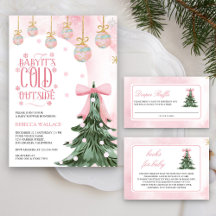 Pink Bow Christmas Tree Baby Shower