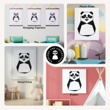 Geometric Panda Bear Wall Art