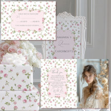 Quinceanera Blush Pink Rose Birthday