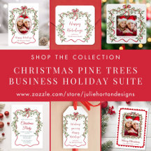 Whimsical Wavy Frame Bows Ribbons Christmas