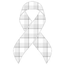 Lung Cancer Awareness Plaid, White Ribbon