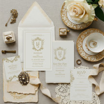 Old Money Vintage Crest Wedding Collection