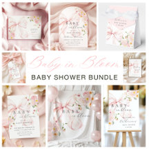Baby In Bloom Pink Bow Baby Shower