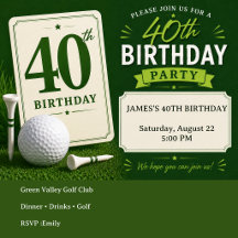 Golfer 40th Birthday Party 