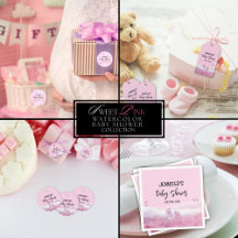 "It's a Girl!" Sweet Pink Watercolor Baby Shower 
