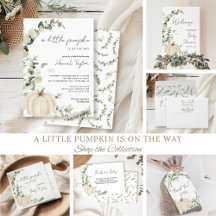 A Little Pumpkin is on the Way White Baby Shower