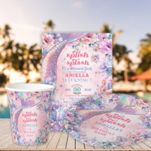 Flower Glitter Mermaid 7th Birthday