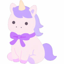 Cute Pastel Unicorn Lavender Ribbon Bow Suite