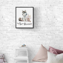 Nursery decor for Husky dog lovers
