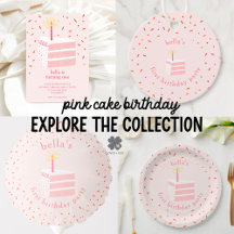 Slice of Pink Cake Birthday