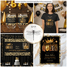 Fun Leopard Birthday Queen Fifty Birthday