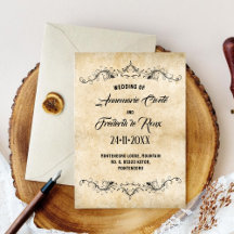 Vintage Rustic Flourish Parchment Wedding