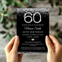 60th Birthday Diamonds Silver Party Collection