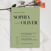Moss green typography wedding collection