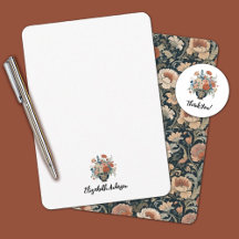 Elegant Dark Floral Stationery