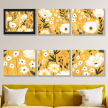 MUSTARD YELLOW AND WHITE BOTANICAL FLORAL