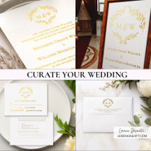 Luxe Elegant Leaf crest Wreath Wedding Suite