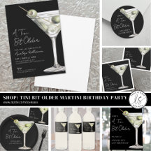 Black Tini Bit Older Martini Adult Birthday Party