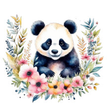 Panda Bear and Floral Themed Girl's Baby Shower