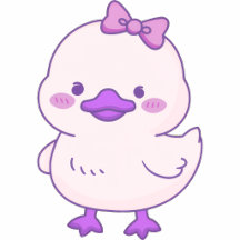 Cute Kawaii Duckling Purple Head Bow Suite
