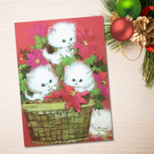 Vintage Retro Christmas Kitty Cats