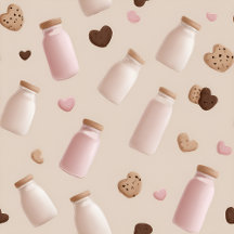 Personalized Cute Pink Cookie and Strawberry Milk