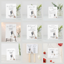 Watercolor Newlyweds Wedding Collection
