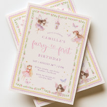 Fairy First Birthday Invitations