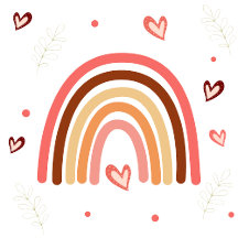 Boho rainbow blush pink beige design