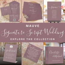 Minimal Mauve Signature Script Wedding Collection