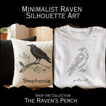 Minimalist Raven Silhouette Art - Modern Style