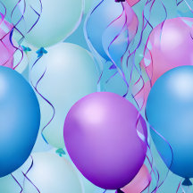 Blue and Pink Birthday Balloons
