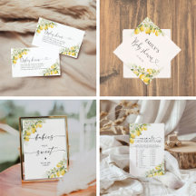 Lemon Citrus Watercolor Baby Shower Collection