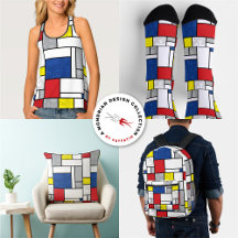 MONDRIAN RETRO CIRCLES   MINIMALIST MODERN ART