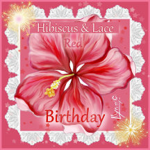 Hibiscuss & lace RED Birthday & party