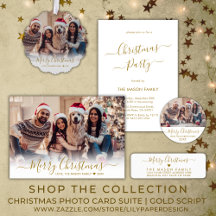 Best Selling Gold White Christmas Photo Cards 