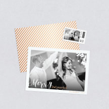 Newlywed Typography Photo Christmas Card