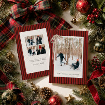 First Christmas Together Newlywed Couple Plaid Bow