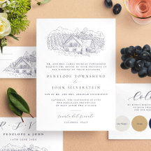 Vineyard Illustration Destination Wedding Suite