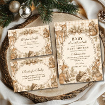 Neutral Woodland Christmas Baby Shower