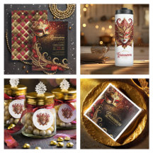 Masquerade Quinceanera Red and Gold