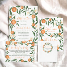 Botanical citrus orange little cutie Baby Shower