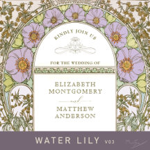 Water Lily v03 - Vintage Art Nouveau