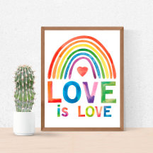 Love is Love Bright Color Watercolor