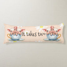 Watercolour Twin Teacup Piglets Nursery decor