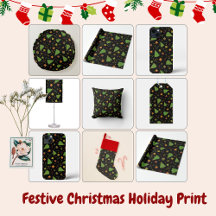 Festive Christmas Holiday Art Print 