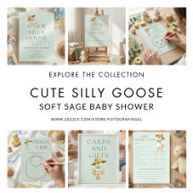 Silly Goose Soft Sage Baby Shower
