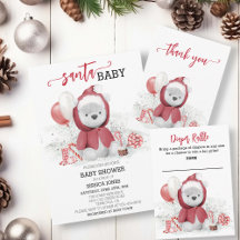Christmas Santa Baby Bear Shower 