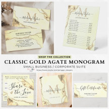  Modern Classic Gold Glitter Agate Business